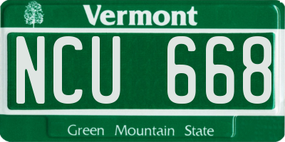 VT license plate NCU668