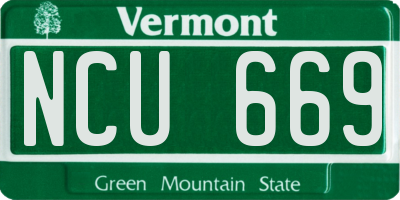 VT license plate NCU669