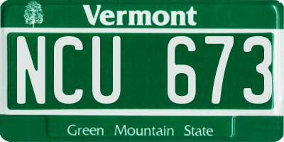 VT license plate NCU673