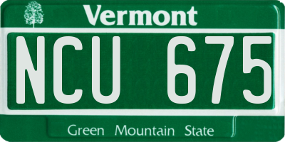 VT license plate NCU675