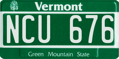VT license plate NCU676