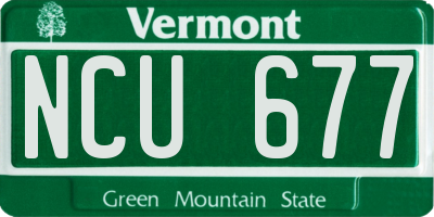 VT license plate NCU677