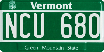 VT license plate NCU680
