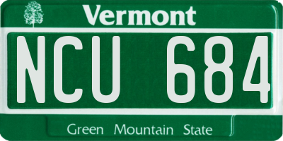 VT license plate NCU684