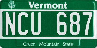 VT license plate NCU687