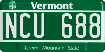 VT license plate NCU688
