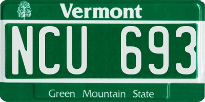 VT license plate NCU693