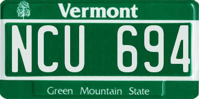 VT license plate NCU694
