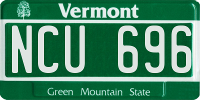 VT license plate NCU696