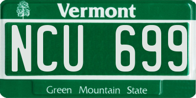 VT license plate NCU699