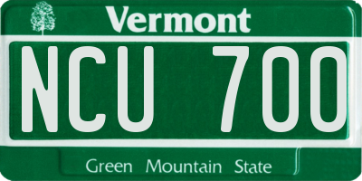 VT license plate NCU700