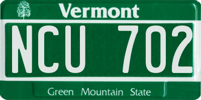 VT license plate NCU702