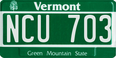 VT license plate NCU703