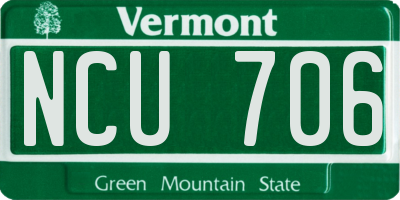 VT license plate NCU706