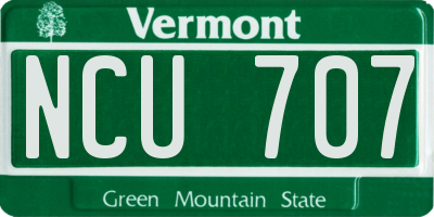VT license plate NCU707