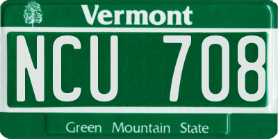 VT license plate NCU708