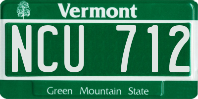 VT license plate NCU712