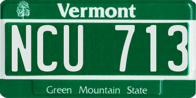 VT license plate NCU713
