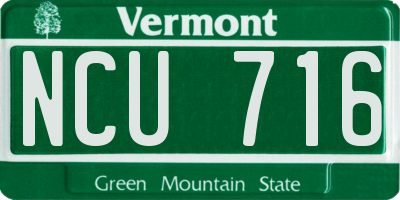 VT license plate NCU716