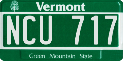 VT license plate NCU717