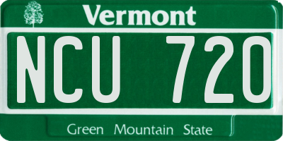 VT license plate NCU720