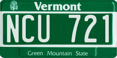 VT license plate NCU721