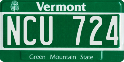 VT license plate NCU724