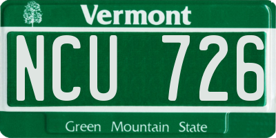VT license plate NCU726