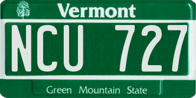 VT license plate NCU727