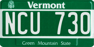 VT license plate NCU730