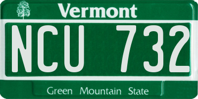 VT license plate NCU732