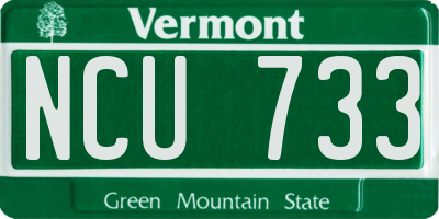 VT license plate NCU733
