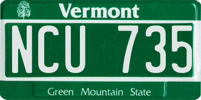 VT license plate NCU735