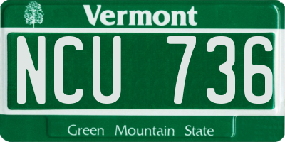VT license plate NCU736