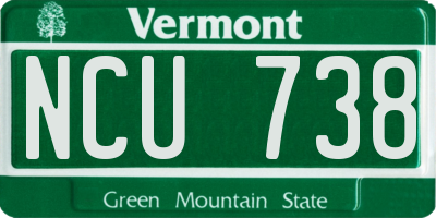 VT license plate NCU738