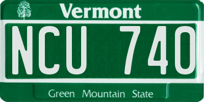 VT license plate NCU740