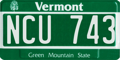 VT license plate NCU743