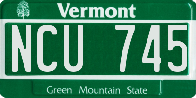 VT license plate NCU745
