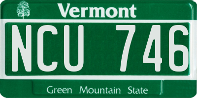 VT license plate NCU746