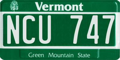 VT license plate NCU747