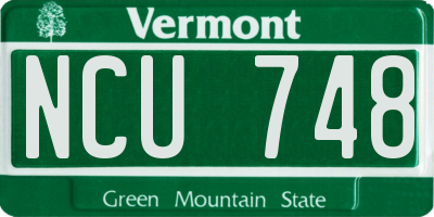 VT license plate NCU748