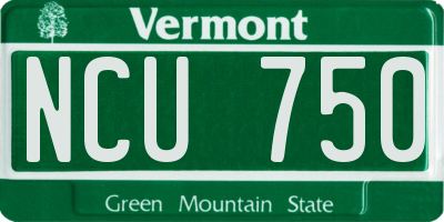VT license plate NCU750