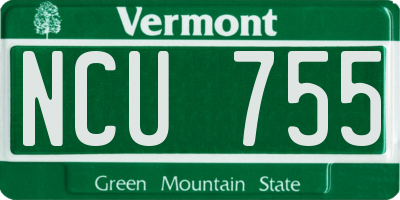 VT license plate NCU755