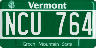 VT license plate NCU764