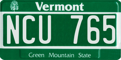 VT license plate NCU765
