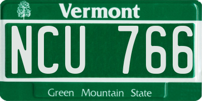 VT license plate NCU766