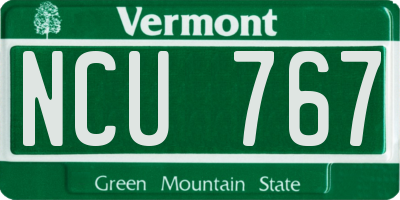 VT license plate NCU767