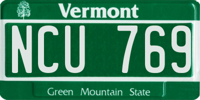 VT license plate NCU769