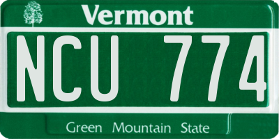 VT license plate NCU774