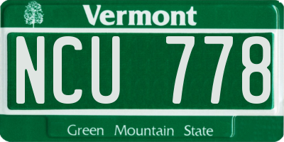 VT license plate NCU778